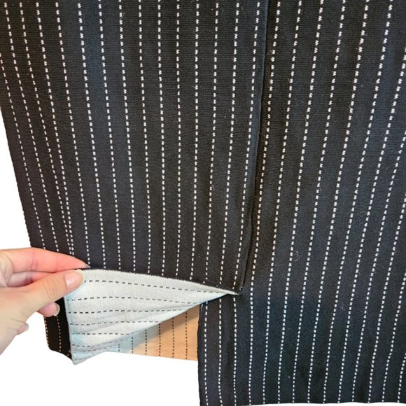 NWT Calvin Klein black and gray pinstriped pencil skirt with split - Picture 5 of 6